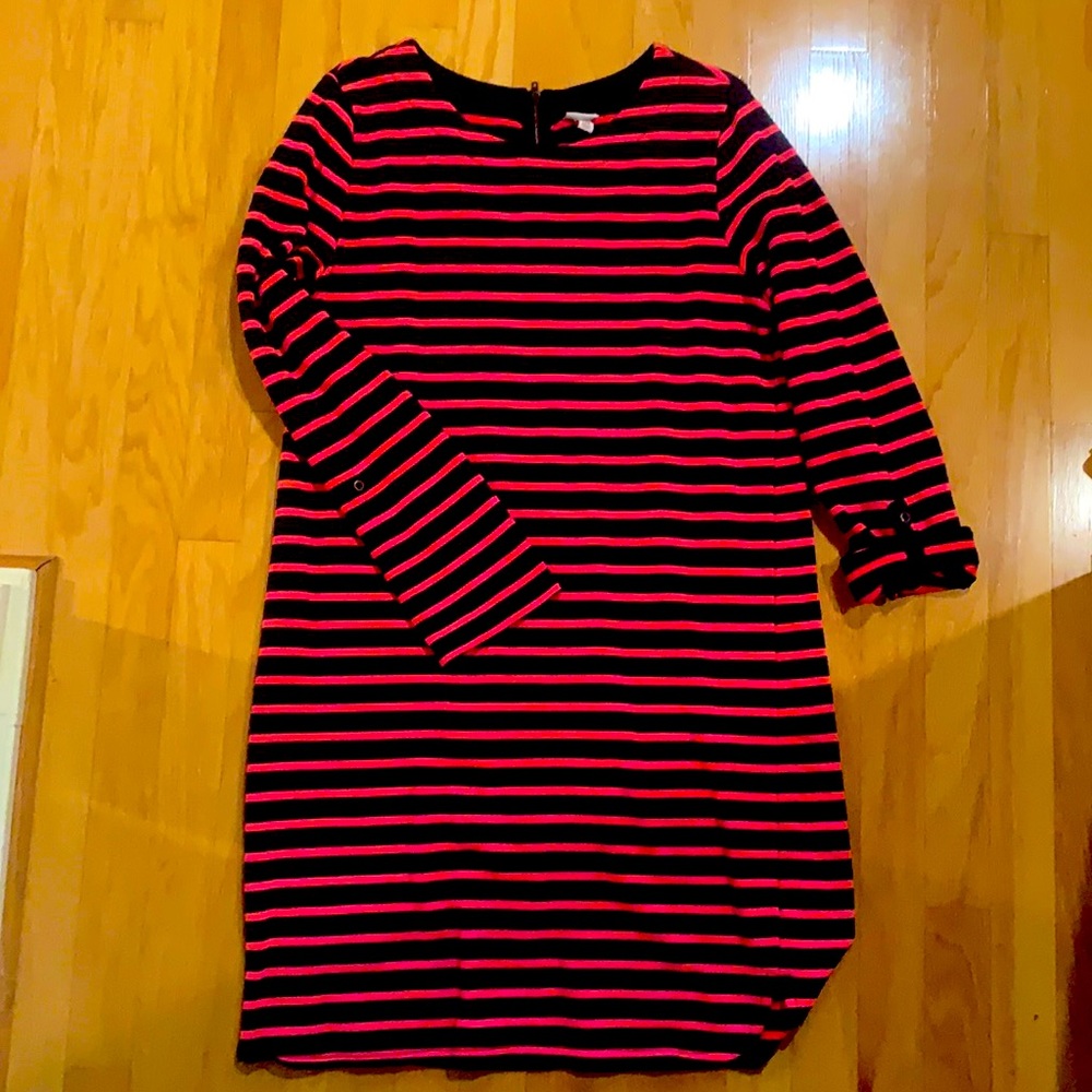 Merona Pink & Navy Shift Dress - L
